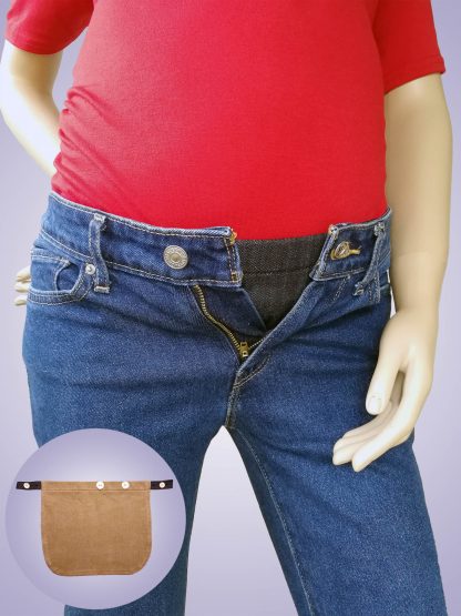 Extensie pantaloni gravide jeans crem